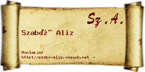 Szabó Aliz névjegykártya