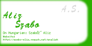 aliz szabo business card